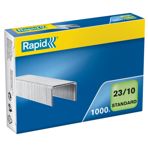 Rapid Standard - Punti metallici - 23/10 - 10 mm - acciaio galvanizzato - pacco da 1000 - per Fashion HD110