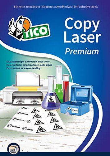 Tico Copy Laser Premium - Poliestere - autoadesivo permanente - bianco - 210 x 148 mm 140 etichette (70 foglio(i) x 2) etichette