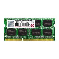 Transcend - DDR3 - modulo - 8 GB - SO DIMM 204-pin - 1600 MHz / PC3-12800 - CL11 - 1.5 V - senza buffer - non ECC - per ASUS K95; N46; X45X; X550; Dell Latitude E6330, E7240; OptiPlex 90XX; Lenovo IdeaPad Y410