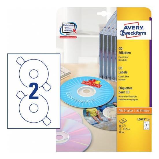 Avery CD/DVD Labels - Bianco - 117 mm …