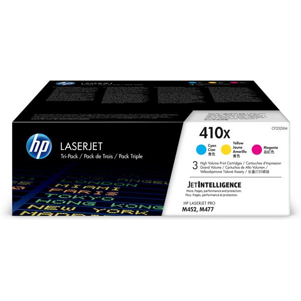 HP 410X - Confezione da 3 - Alta resa - giallo, ciano, magenta - originale - LaserJet - cartuccia toner (CF252XM) - per Color LaserJet Pro M452, MFP M377, MFP M477