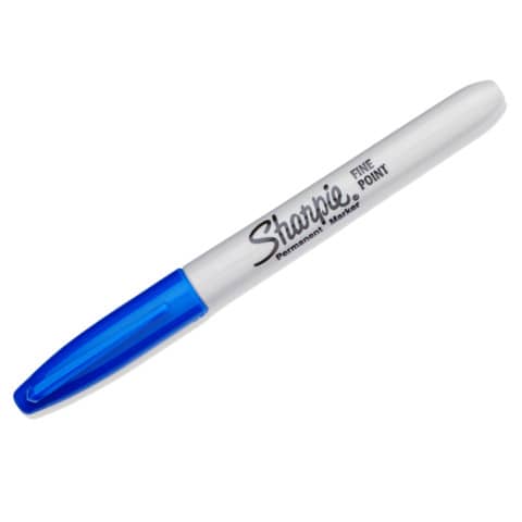 Sharpie - Marcatore - permanente - blu - inchiostro base acqua - 0.9 mm - fine (pacchetto di 12)