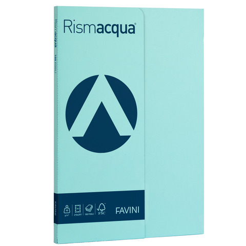 FAVINI Rismacqua Small - Cellulosa - celeste - A4 (210 x 297 mm) - 90 g/m² - 100 fogli carta colorata