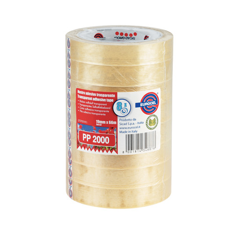 Eurocel PP 2000 - Nastro da imballaggio - 19 mm x 66 m - polipropilene orientato biassialmente - trasparente, miele