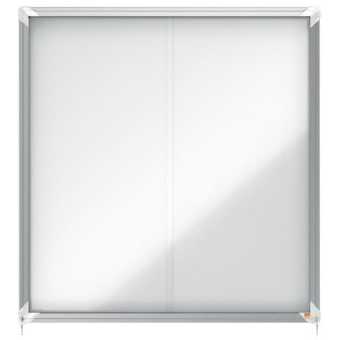 Nobo - Bacheca chiusa - montabile a parete - 944 x 907 mm - 12 x A4 - metallo - magnetica - bianco