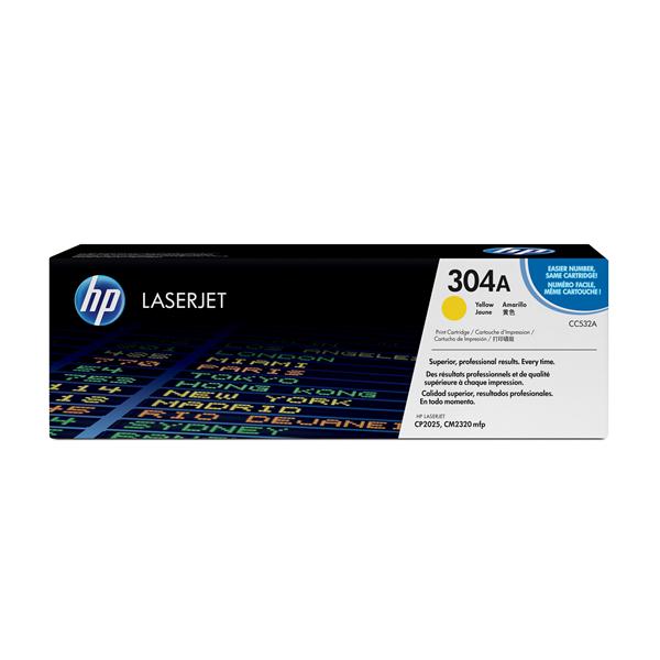 HP 304A - Giallo - originale - LaserJet - cartuccia toner (CC532A) - per Color LaserJet CM2320fxi, CM2320n, CM2320nf, CP2025, CP2025dn, CP2025n, CP2025x