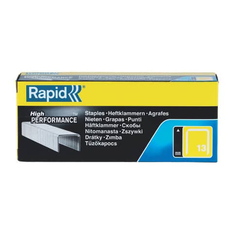 Rapid - Punti metallici - No. 13 - 8 mm - acciaio galvanizzato - pacco da 5000 - per P/N: 23317600