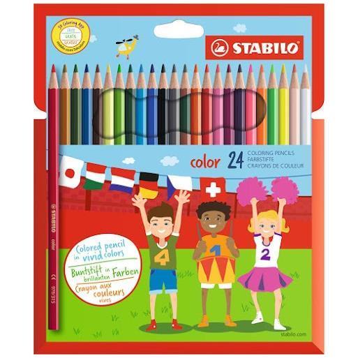 STABILO color Swano - Pastello colorato - colori assortiti - 2.5 mm (pacchetto di 24)