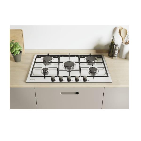 Candy Timeless CHW 7X - Piano cottura a gas - 4 piastre - Nicchia - larghezza: 56 cm - prof. 48 cm - acciao inox - acciaio inossidabile