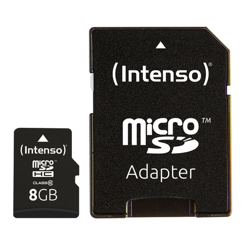 Intenso Class 10 - Scheda di memoria flash (adattatore microSDHC per SD in dotazione) - 8 GB - Class 10 - microSDHC