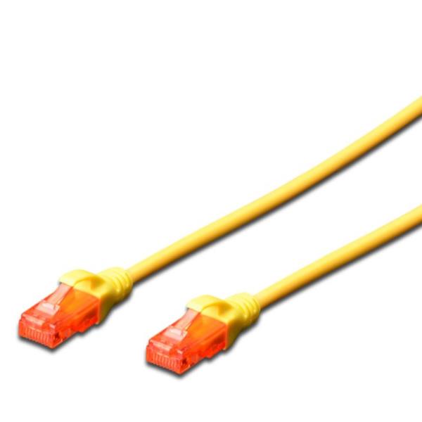 DIGITUS Professional - Cavo patch - RJ-45 (M) a RJ-45 (M) - 2 m - UTP - CAT 6e - IEEE 802.3 - senza alogeni, stampato, antiaggrovigliamento - giallo