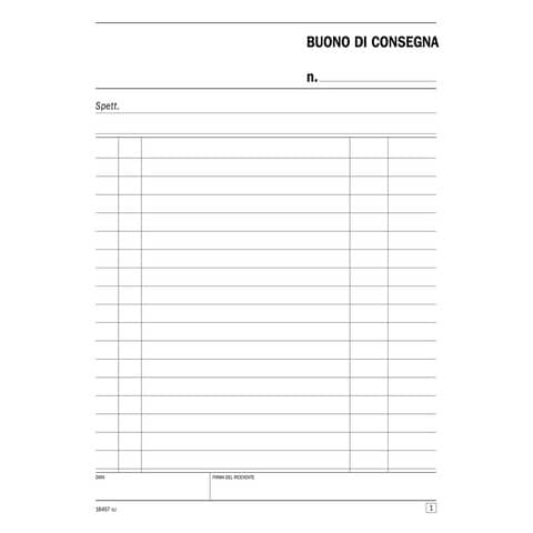 Data Ufficio - Voucher di consegna - 50 fogli - 215 x 148 mm - duplicato - senza carbonio - numerato