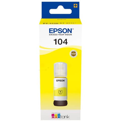 Epson EcoTank 104 - 65 ml - giallo - originale - serbatoio inchiostro - per EcoTank ET-1810, 2715, 2721, 2810, 2811, 2812, 2814, 2815, 2820, 2821, 2825, 2826, 4800