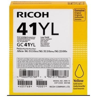 Ricoh GC 41YL - Low Yield - giallo - originale - cartuccia d'inchiostro - per Ricoh Aficio SG 2100, Aficio SG 3100, Aficio SG 3110, Aficio SG 7100, SG 3110, SG 3120