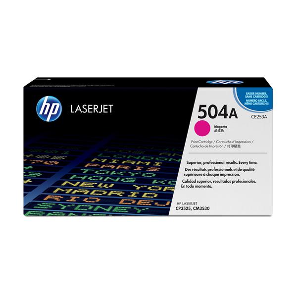 HP 504A - Magenta - originale - LaserJet - cartuccia toner (CE253A) - per Color LaserJet CM3530 MFP, CM3530fs MFP, CP3525, CP3525dn, CP3525n, CP3525x