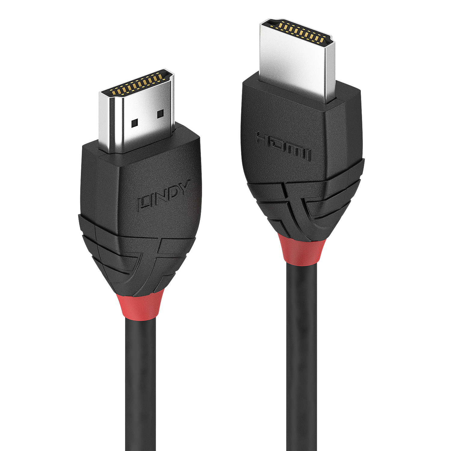 Lindy Black Line - Cavo HDMI con Ethernet - HDMI maschio a HDMI maschio - 5 m - tripla schermatura - nero - di forma rotonda, supporto 4K