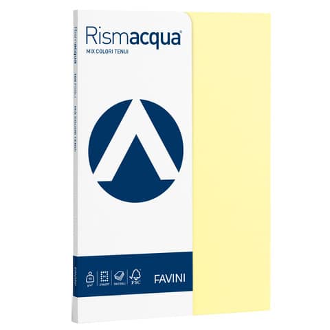 FAVINI HOME-OFFICE PROFESSIONAL Rismacqua Small Mix - Cellulosa - colori assortiti - A4 (210 x 297 mm) - 90 g/m² - 100 fogli carta colorata