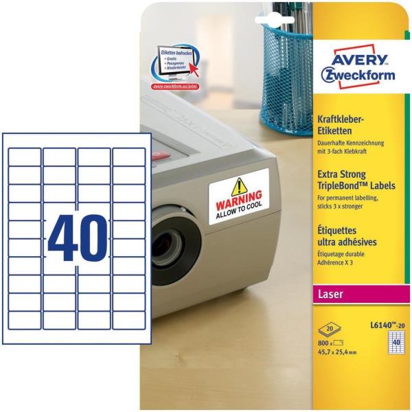 Avery TripleBond Labels L6140 - Adesivo permanente - …