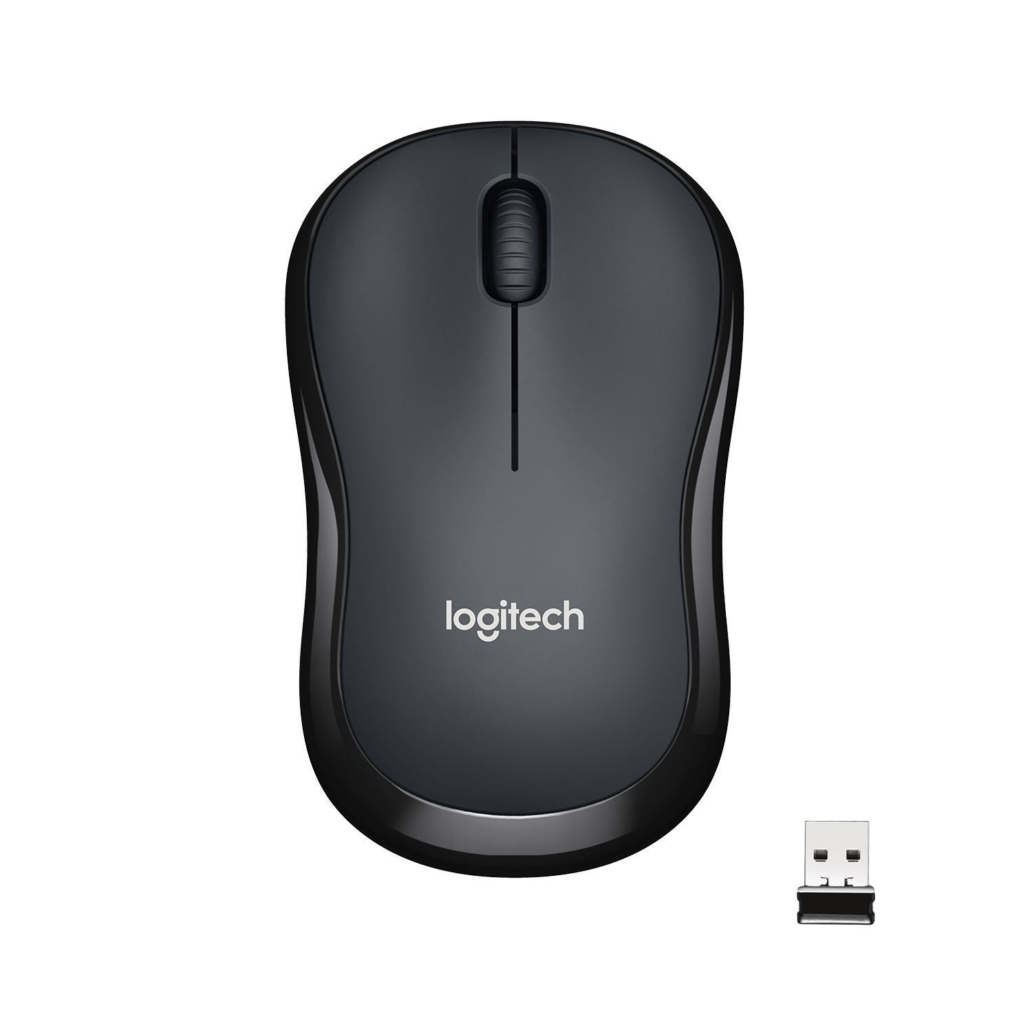 Logitech M220 Silent - Mouse - ottica - 3 pulsanti - senza fili - 2.4 GHz - ricevitore wireless USB - carbone
