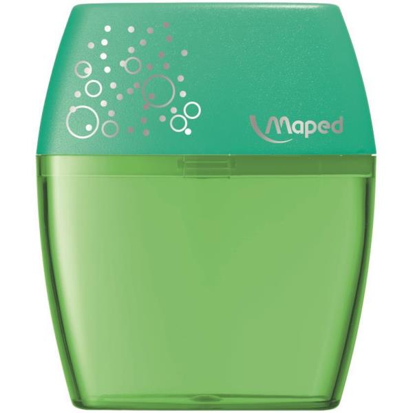 Maped Shaker - Temperino con contenitore - 2 fori - disponibile in colori assortiti