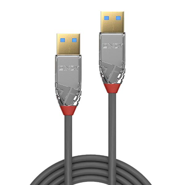 Lindy CROMO - Cavo USB - USB Tipo A (M) a USB Tipo A (M) - USB 3.0 - 1 m - di forma rotonda - grigio
