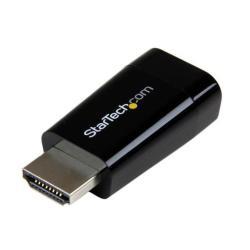 StarTech.com Adattatore HDMI a VGA compatto per portatili - Convertitore slim HDMI a VGA per desktop/laptop/ultrabook - 1920x1200/1080p - Adattatore video - HDMI maschio a HD-15 (VGA) femmina - 4.5 cm - nero - attivo - per P/N: DKT30CSDHPD3, SV211HDUC, SV221HUC4K