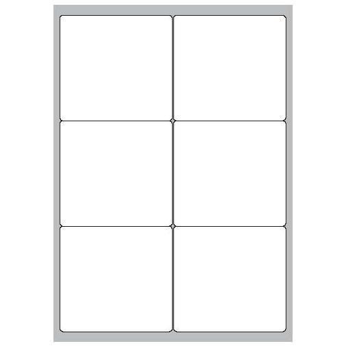 Copy Basic Megastar LP4MS - Carta - Opaca - adesivo permanente - bianco - 99 x 93 mm 600 etichette (100 foglio(i) x 6) etichette