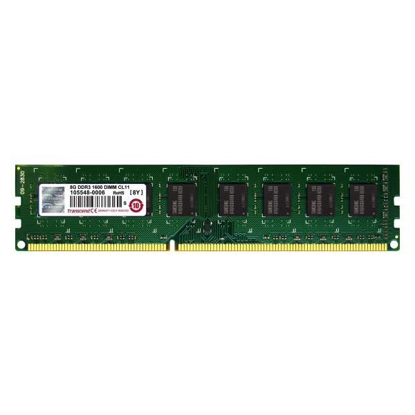 Transcend - DDR3 - modulo - 8 GB - DIMM a 240 pin - 1600 MHz / PC3-12800 - CL11 - 1.5 V - senza buffer - non ECC - per ASUS MAXIMUS V FORMULA, MAXIMUS V FORMULA/ THUNDERFX; Dell OptiPlex 90XX; Gigabyte GA-E350