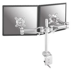 Neomounts FPMA-D1030D - Kit montaggio - video full-motion - per 2 display LCD - argento - dimensione schermo: 10"-24" - installabile con morsetto, montabile su desk