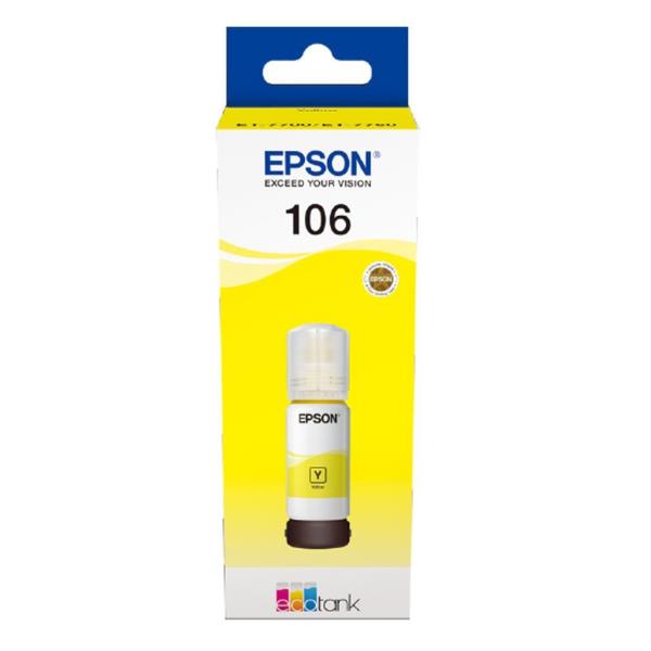 Epson 106 - 70 ml - giallo - originale - serbatoio inchiostro - per EcoTank ET-7700, ET-7750, L7160, L7180; Expression Premium ET-7700, ET-7750