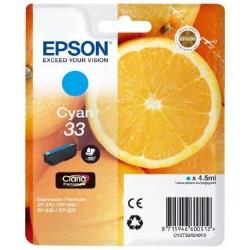 Epson 33 - 4.5 ml - ciano - originale - blister con radiofrequenza / allarme acustico - cartuccia d'inchiostro - per Expression Home XP-530, 630, 635, 830; Expression Premium XP-540, 630, 640, 645, 830, 900