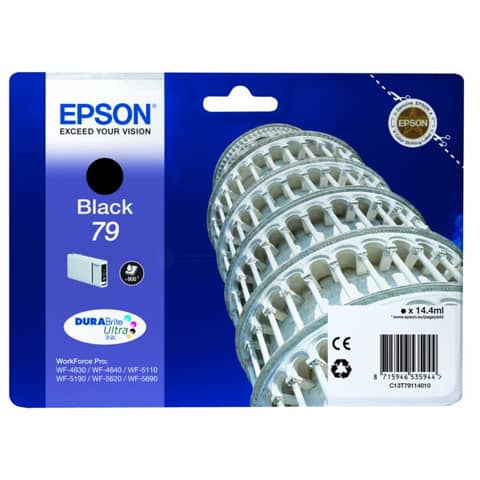 Epson 79 - 14.4 ml - nero - originale - cartuccia d'inchiostro - per WorkForce Pro WF-4630DWF, WF-4640DTWF, WF-5110DW, WF-5190DW, WF-5620DWF, WF-5690DWF