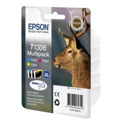 Epson T1306 Multipack - Confezione da 3 - 30.3 ml - XL - giallo, ciano, magenta - originale - blister con radiofrequenza / allarme acustico - cartuccia d'inchiostro - per Stylus Office BX630, BX635, BX935; WorkForce WF-3010, 3520, 3530, 3540, 7015, 7515, 7525