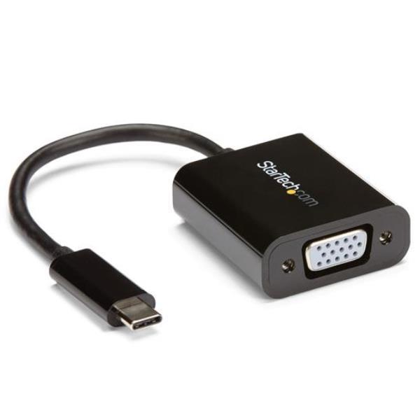 StarTech.com USB-C to VGA Adapter - Black - 1080p - Video Converter For Your MacBook Pro - USB C to VGA Display Dongle (CDP2VGA) - Adattatore USB/VGA - 24 pin USB-C (M) a HD-15 (VGA) (F) - USB 3.1 Gen 1 / Thunderbolt 3 - 18 cm - alimentazione USB, Supporto 1920 x 1200 (WUXGA) - nero - per P/N: BNDTB10GI, BNDTB210GSFP, BNDTB410GSFP, BNDTB4M2E1, BNDTBUSB3142, TB4CDOCK