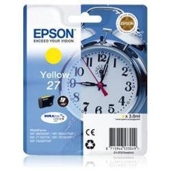 Epson 27 - 3.6 ml - giallo - originale - blister con radiofrequenza / allarme acustico - cartuccia d'inchiostro - per WorkForce WF-3620, WF-3640, WF-7110, WF-7610, WF-7620, WF-7715, WF-7720