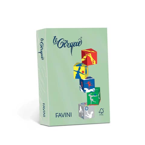 FAVINI Le Cirque tenui - Verde - A4 (210 x 297 mm) - 160 g/m² - 250 fogli carta colorata