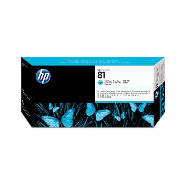 HP 81 - 13 ml - cyan chiaro - testina di stampa con detergente - per DesignJet 5000, 5000ps, 5000ps uv, 5000uv, 5500, 5500 uv, 5500mfp, 5500ps, 5500ps uv
