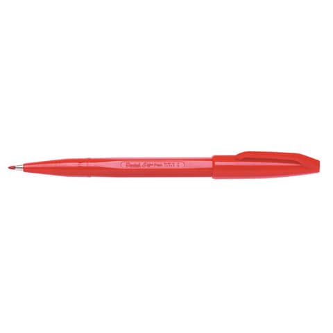Pentel Sign Pen - Penna punta in fibra - non permanente - rosso - inchiostro base acqua - larga