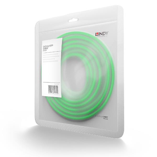 Lindy - Cavo patch - RJ-45 (M) a RJ-45 (M) - 30 cm - UTP - CAT 6 - stampato, antiaggrovigliamento, bloccato - verde