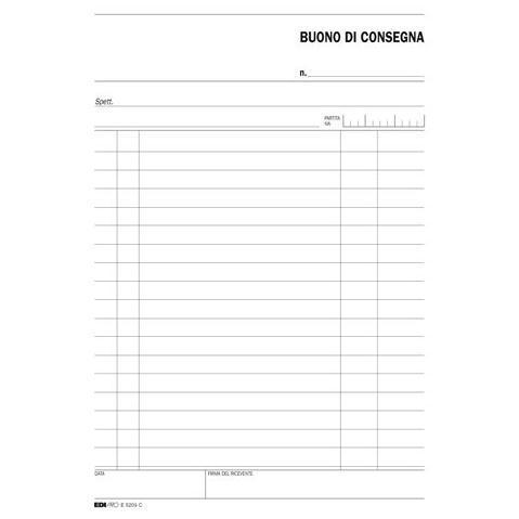 Edipro - Blocco ordine di consegna - 33 fogli - 148 x 220 mm - orizzontale - tripla - senza carbonio
