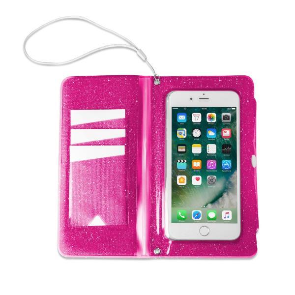 Celly SplashWallet - Flip cover per cellulare - trasparente, rosa