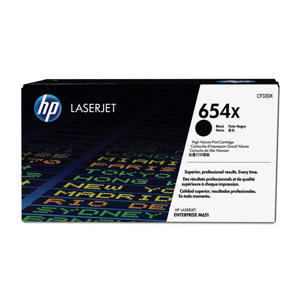 HP 654X - Alta resa - nero - originale - LaserJet - cartuccia toner (CF330X) - per Color LaserJet Enterprise M651dn, M651n, M651xh; Color LaserJet Managed M651dnm, M651xhm