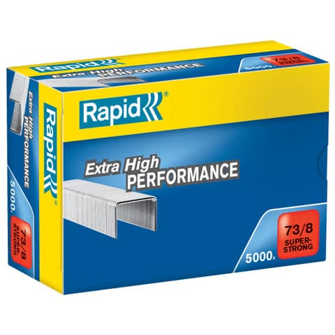 Rapid Super Strong - Punti metallici - 73/8 - 8 mm - acciaio galvanizzato - zincato - pacco da 5000 - per Classic HD31