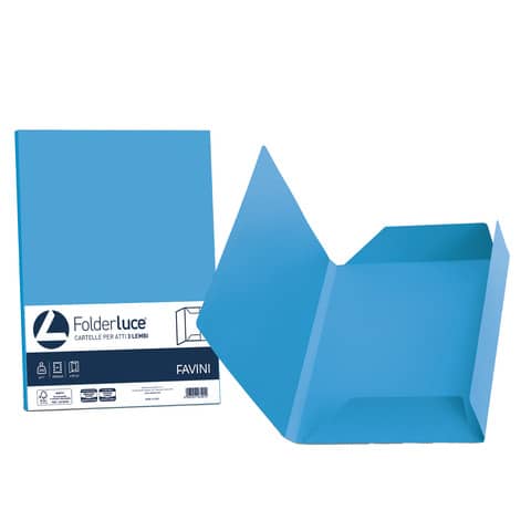FAVINI HOME-OFFICE PROFESSIONAL luce - Cartelletta a 3 lembi - per 245 x 345 mm - blu (pacchetto di 25)