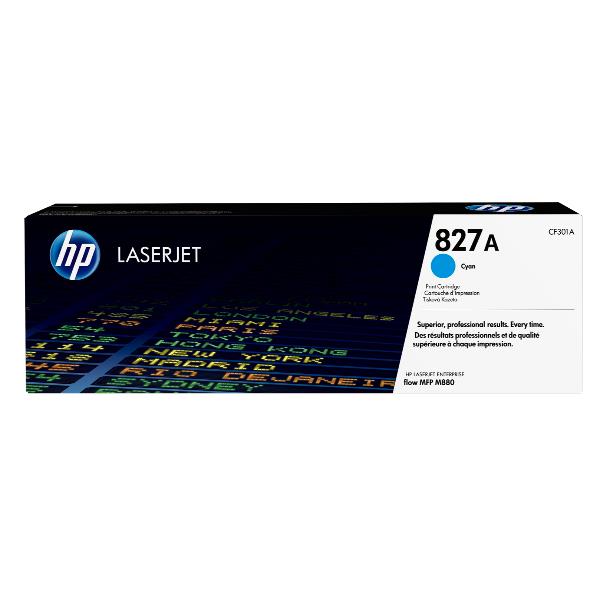 HP 827A - Ciano - originale - LaserJet - cartuccia toner (CF301A) - per Color LaserJet Managed Flow MFP M880; LaserJet Enterprise Flow MFP M880