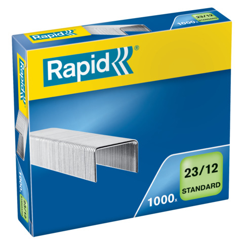 Rapid Standard - Punti metallici - 23/12 - 12 mm - acciaio galvanizzato - pacco da 1000 - per Fashion HD110