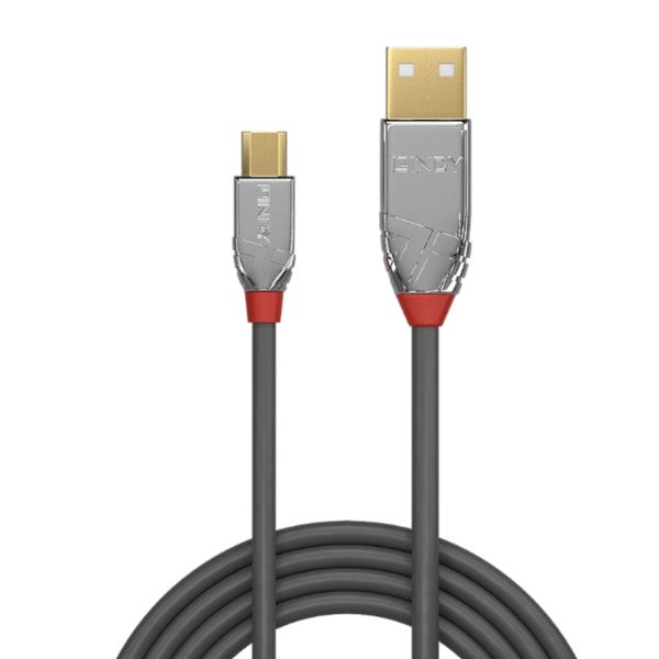 Lindy CROMO - Cavo USB - USB (M) a Micro-USB Tipo B (M) - USB 2.0 - 1 m - di forma rotonda - grigio
