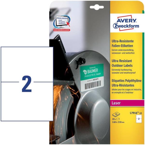 Avery L7916-10 - Polietilene (PE) - adesivo permanente …