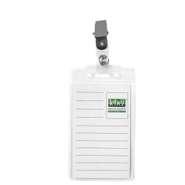 Lebez - Porta badge - per 60 x 93 mm - clip (pacchetto di 50)
