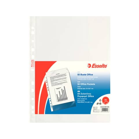 Esselte Office - Busta trasparente - per A4 - trasparente (pacchetto di 50)